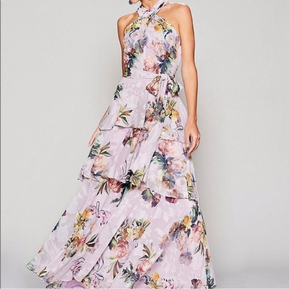 NWT Alex Marie Valeria Tiered Ruffle Maxi Dress 8